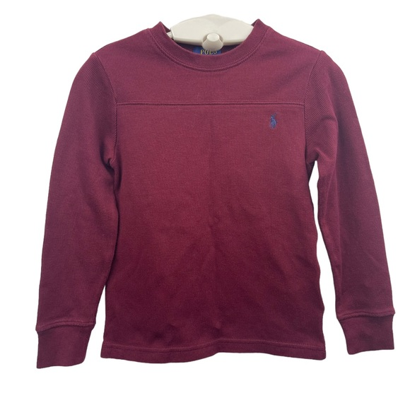 Polo Ralph Lauren‎ Burgundy Long Sleeve Shirt Size 5 Boy's - Picture 1 of 2